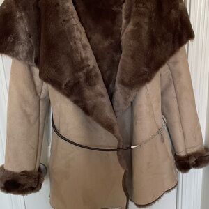 Jennifer Lopez Brown Teddy Jacket Plush Faux Fur